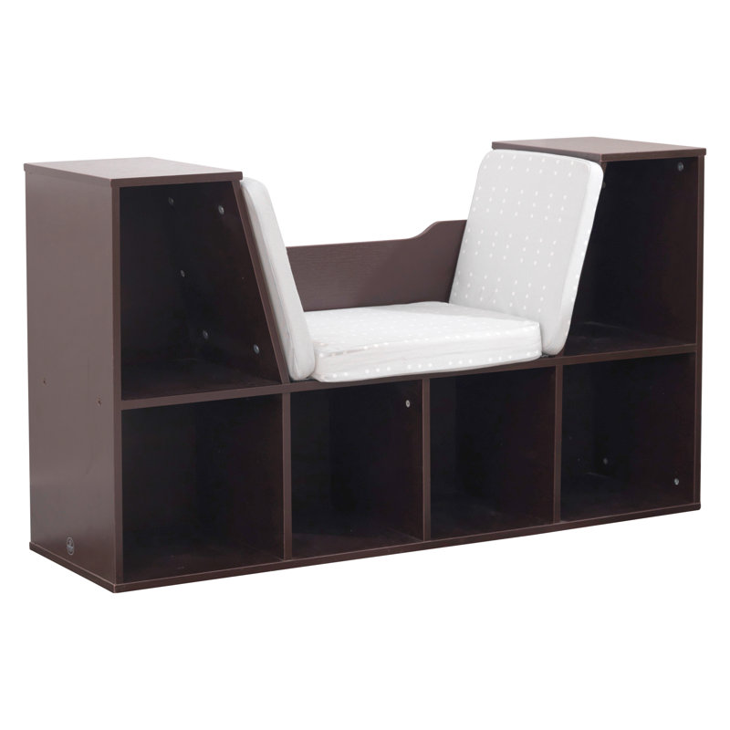 Bookcase with Reading Nook, 6 Shelves, Espresso