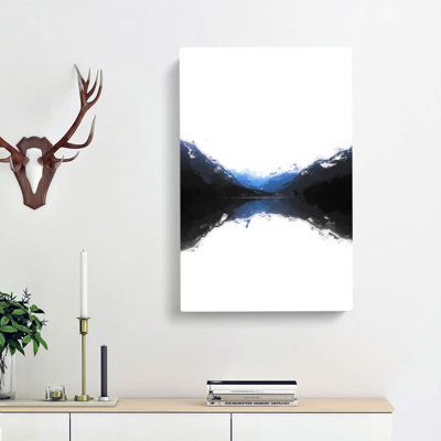 Mountains Reflecting In Abstract - Wrapped Canvas