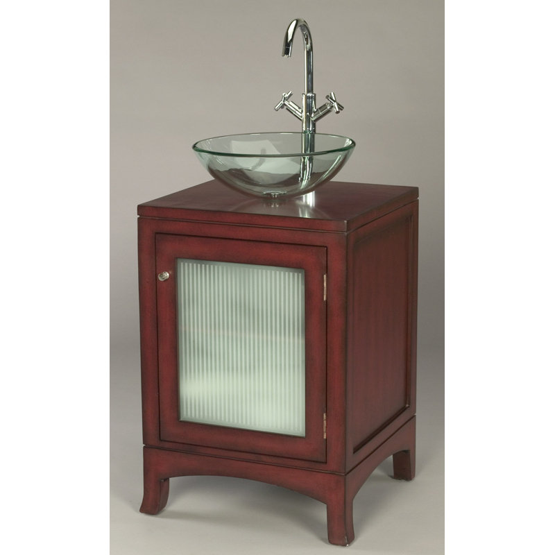 Ensemble de meuble-lavabo simple 23 po 23 po, Rouge