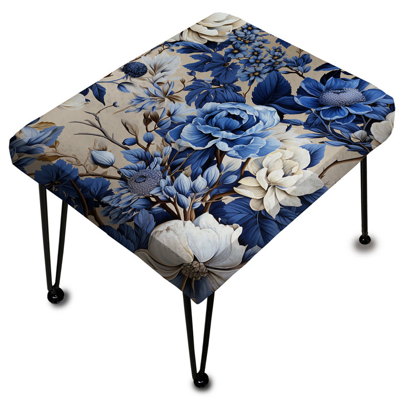 Repose-pieds rectangulaire bleu Cobalt