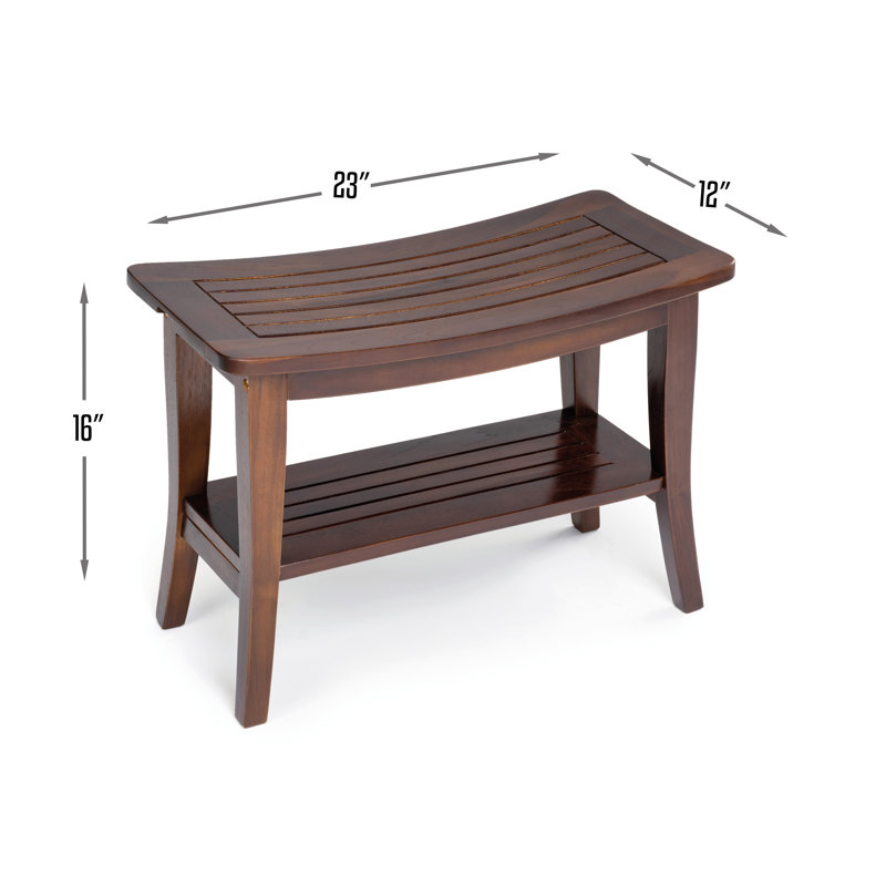 Weinert Teak Shower Bench, 16" H x 23" W x 12" D
