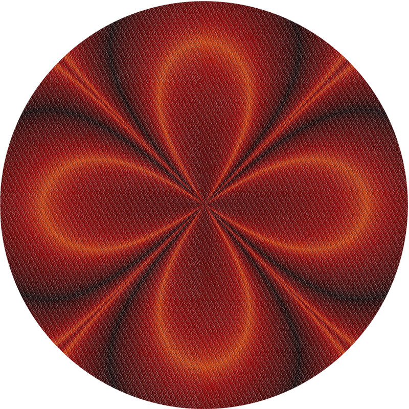 Tapis abstrait rouge, Rond 6 pi