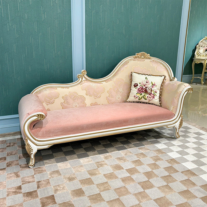 82.68"French solid wood upholstered queen-sized chair