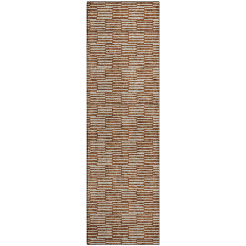 Tapis paprika de qualité supérieure lavable à la machine Prisco, Tapis de couloir 2 pi 3 po x 7 pi 6 po