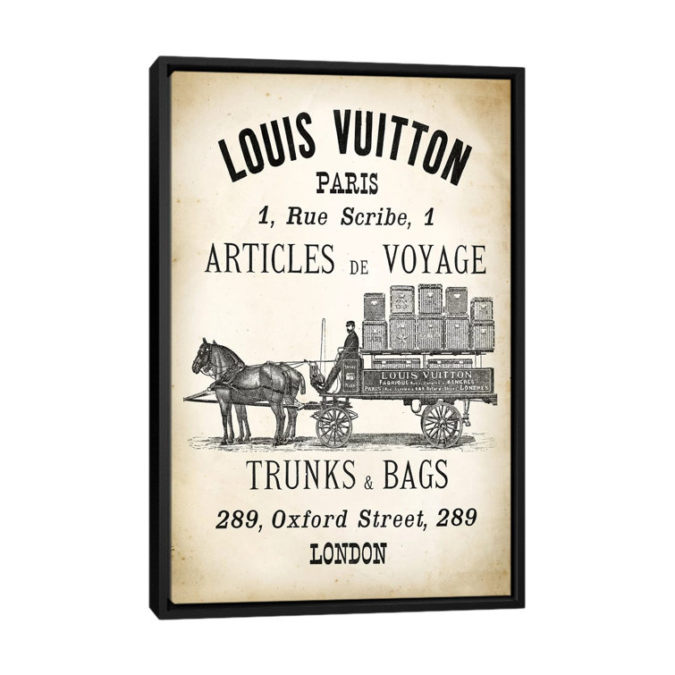 Bless international Vintage Woodgrain Louis Vuitton Sign 3 Framed by  5by5collective Print