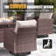 Lark Manor™ 7 Pieces Patio Furniture Set with Swivel Chairs, Rattan Wicker Rocking Glide Chairs with 44" Propane Gas Fire Pit Table Conversation Set-1374034805