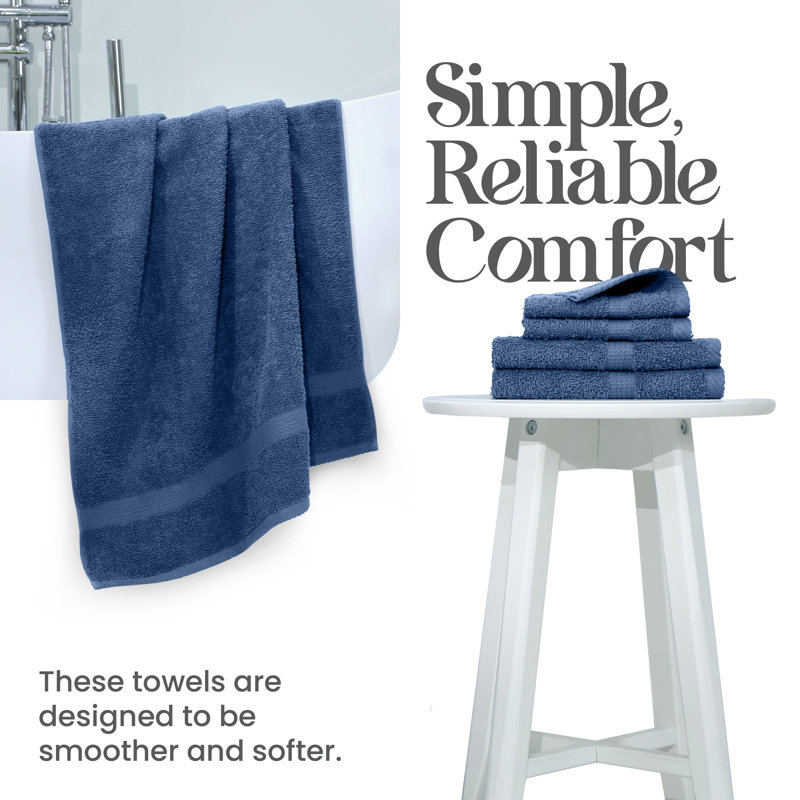 Essentials 6-Piece Bath Towel Set, Blue