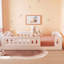 Lit plateforme simple en bois avec garde-corps, blanc-658543292