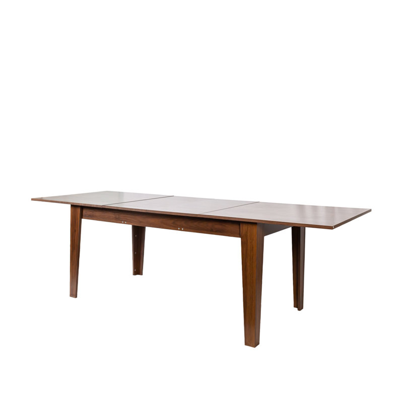 Grande table de salle à manger extensible 106,5 po - Finition grain de bois en mélamine, Brun