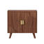 Buffet Mid-Century moderne avec portes, tablettes réglables et rangement caché-403423975