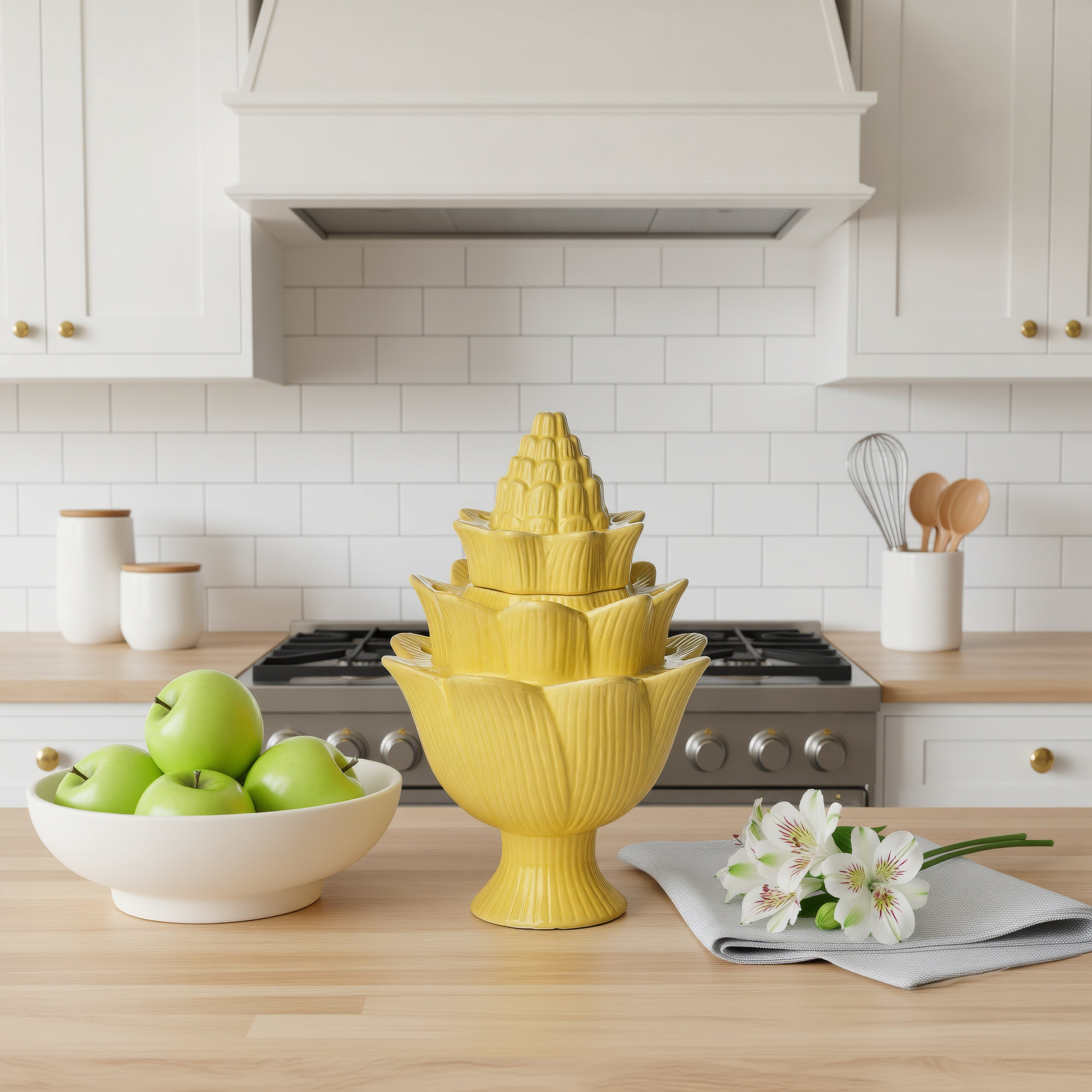 9.25'' Handmade Ceramic Table Vase, Yellow