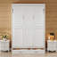 Lit escamotable double avec 2 tiroirs, beige