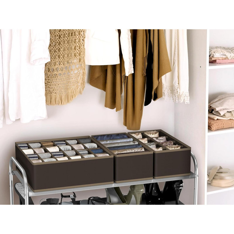 Ensemble de 4 séparateurs de sous-vêtements Closet, Brun