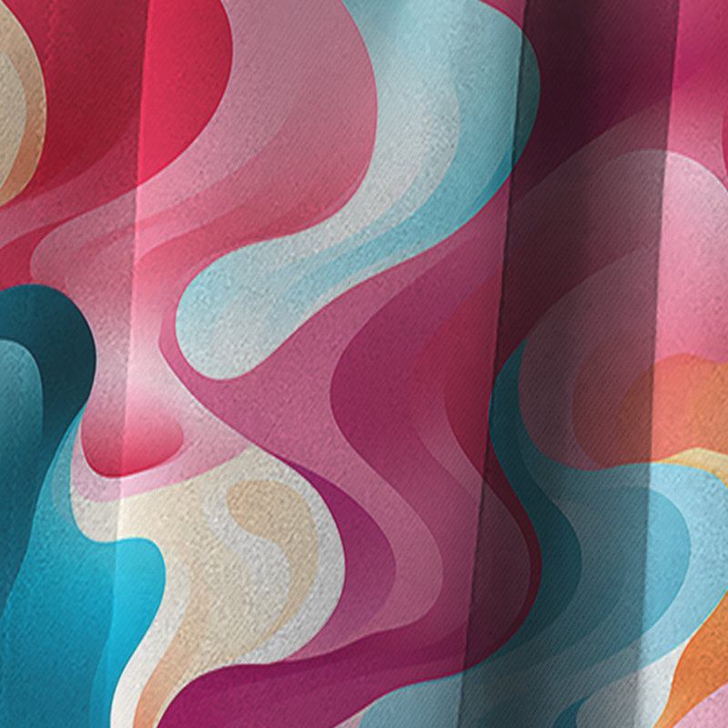 Popart Bubblegum Mirage II - Rideau abstrait - Rideau velours occultant à formes géométriques - 1 panneau, L 52 po x L 108 po