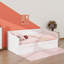 Lit de jour simple avec lit gigogne et tiroirs de rangement, lit de jour en bois avec tiroirs, lit de jour peu encombrant avec lit gigogne extensible-1457415121