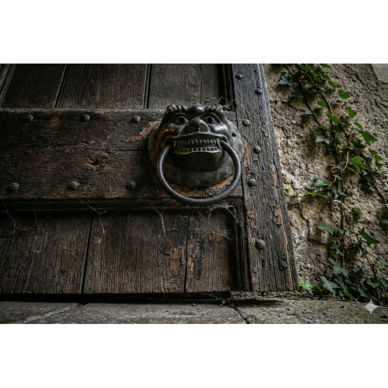 Heurtoir de porte en laiton massif 13 ", grande pièce de style gothique pour entrée principale