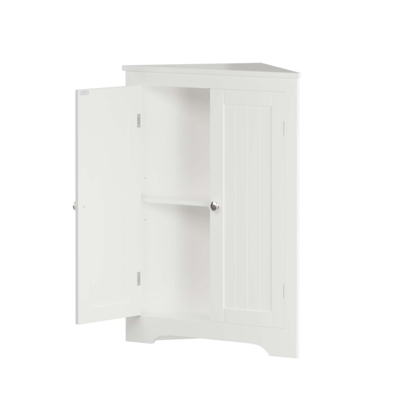 Armoire de coin moderne avec 2 portes et tablettes réglables pour un rangement efficace et une utilisation optimale de l'espace