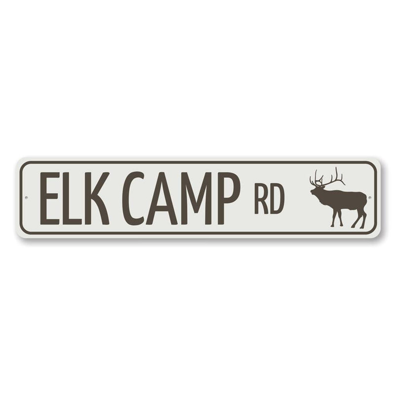 Plaque en aluminium Elk Camp Road, H 6 po x l 24 po x P 0,063 po