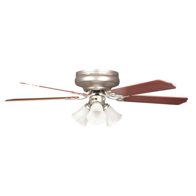 Ventilateur de plafond standard à 4 pales de 52 po avec chaîne de traction et ensemble d'éclairage inclus