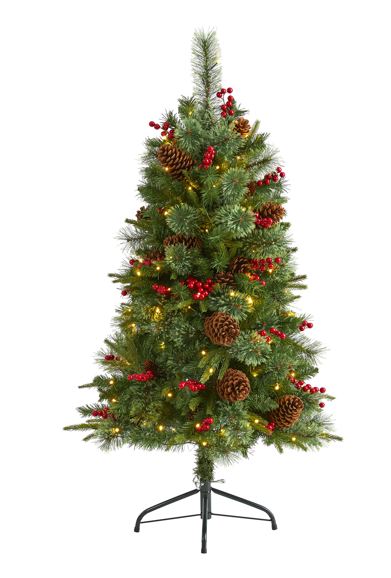 The Holiday Aisle® Green Pine Artificial Christmas Tree with Clear ...