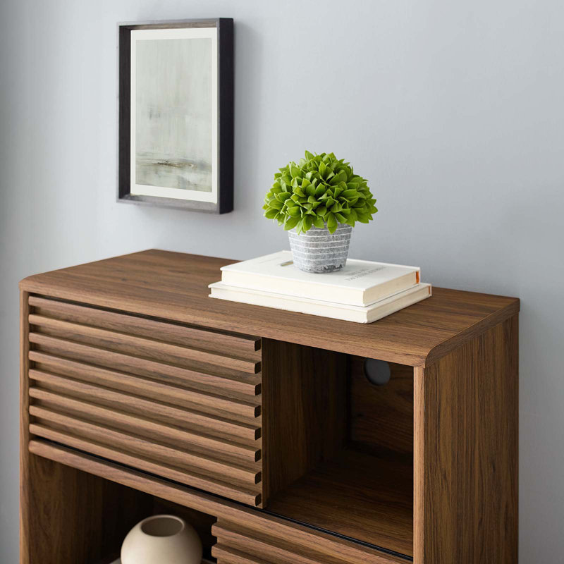 Carson Carrington Juansbo Three-tier Display Storage Cabinet Stand, Walnut