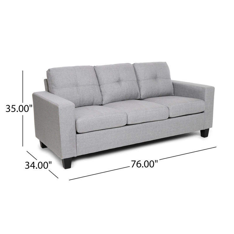 Captivating Three With Wood Legs - Grey Fabric Living Area Couch Comfortable Home Seat