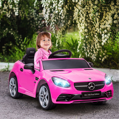 Aosom Mercedes SLC 300 Licensed Kids Electric Car With Remote Control, 12V Battery Powered Kids Ride On Car With Music, Lights, Suspension For 3-6 Years Old
