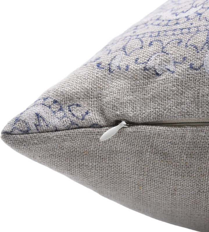 Coussin décoratif bohème en lin imprimé Fab Fabine, 18 po x 18 po