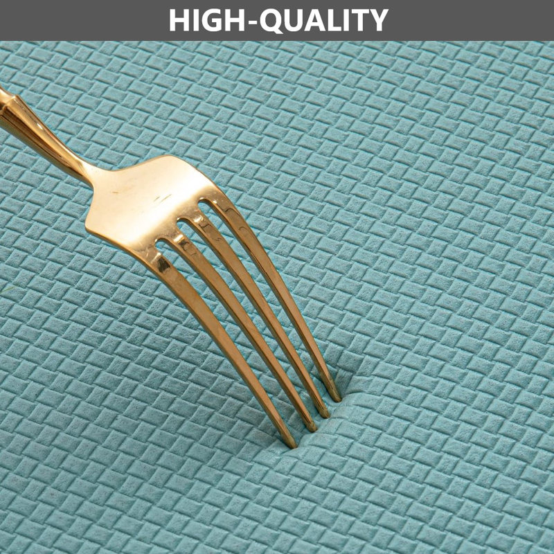 Solid Colour Anti-Fatigue Kitchen Mat, Teal