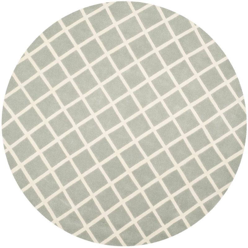 Teresita Hand Tufted Wool Geometric Rug, Round 7'