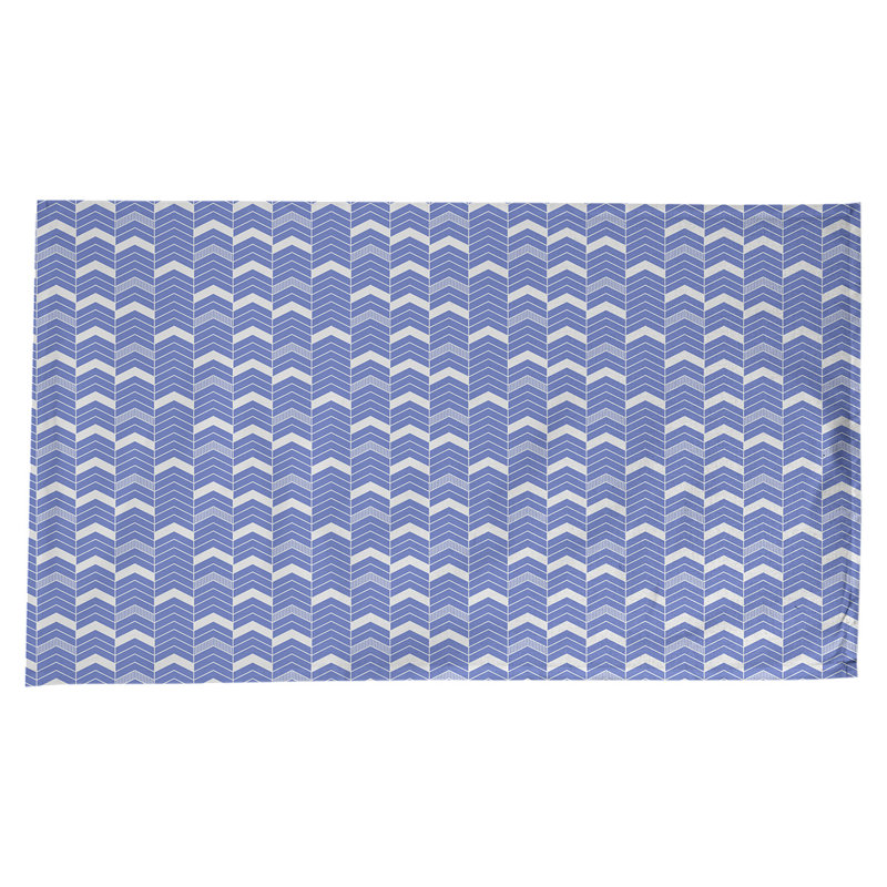 Nappe à chevrons à traits Stephenie, Bleu / Blanc / Gris