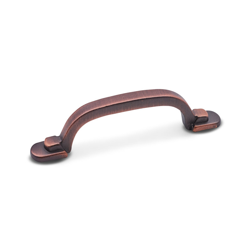3" Center to Center Two Step Foot Rectangular Arch Pull CP Series, Distressed Copper