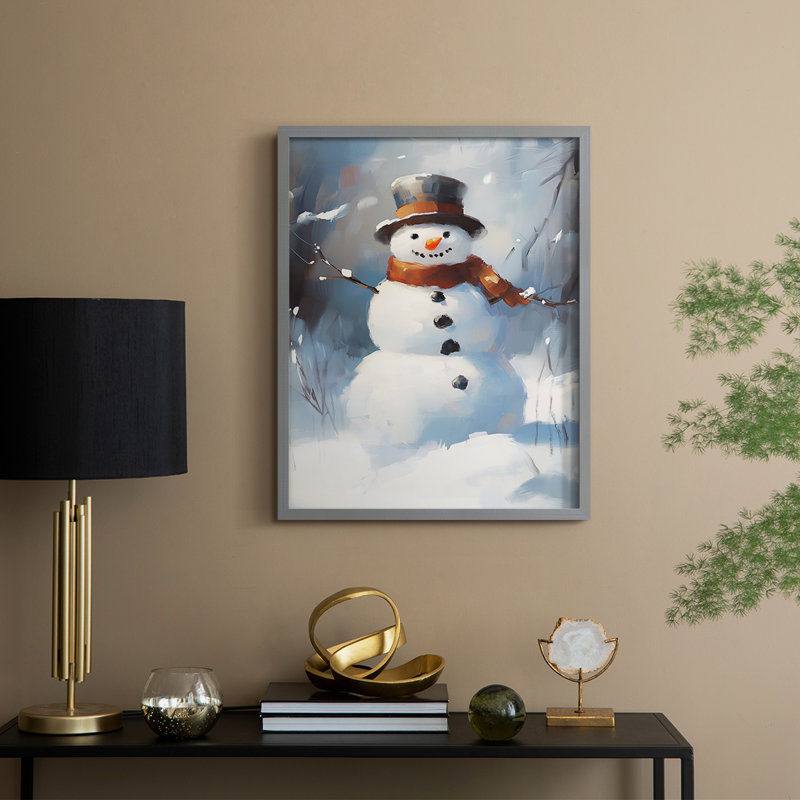 Art des Fêtes de Noël - série 2-CCGCLXX, reproduction d'art encadrée - bois massif, Gris, H 30 po x l 24 po