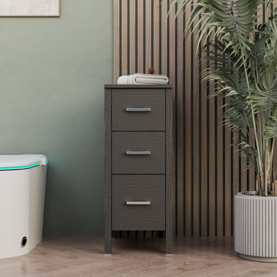 12" Freestanding Bathroom Side Cabinet with 3 Drawers