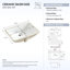Zevio l 25 po x P 22 po. Comptoir de meuble-lavabo en marbre blanc de Carrare avec lavabo simple rectangulaire blanc