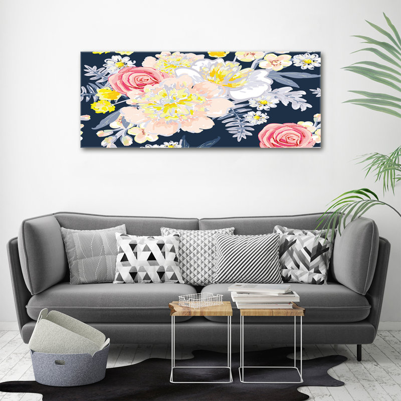 Floral Pattern - Wrapped Canvas Print, Canvas, 50cm H x 125cm W