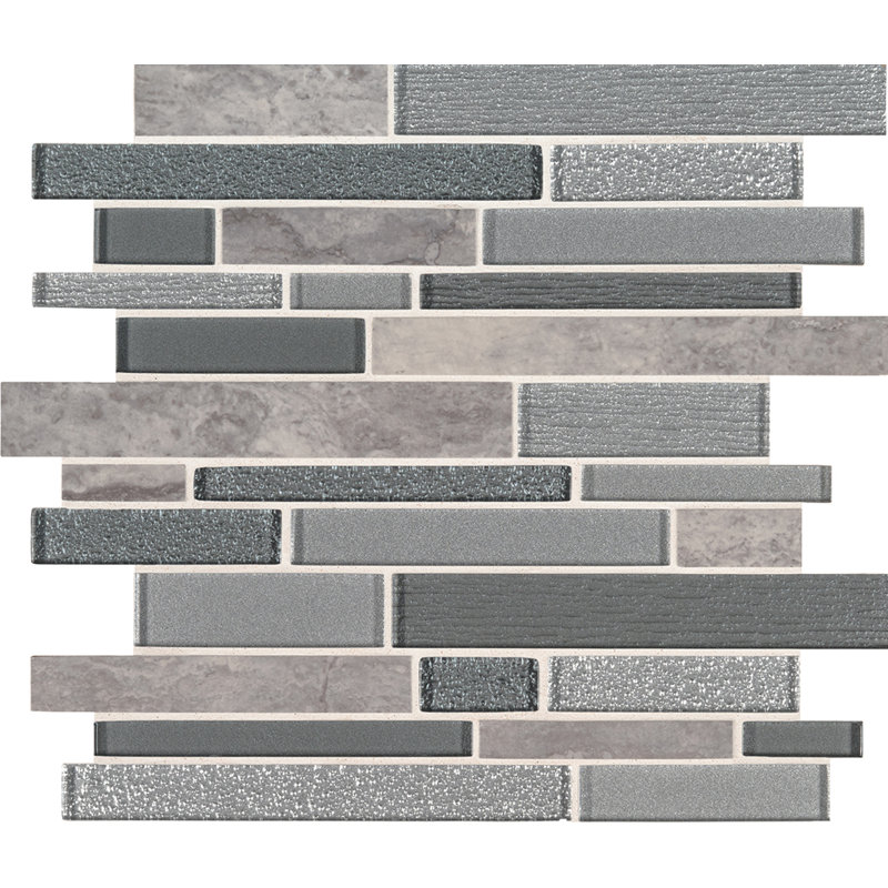 Diore Crest Interlocking 12 in. x 12 in. Glass Porcelain Blend Mosaic Wall Tile, Diore Crest