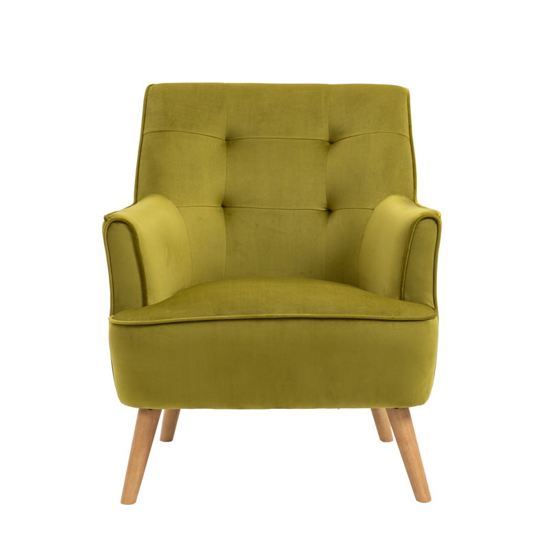 Khanna Upholstered Satin Armchair, Pistachio