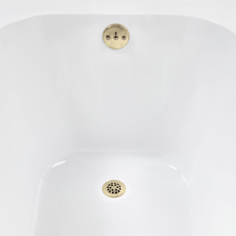 72" x 36" Acrylic Soaking Drop-In Bathtub, Drain Included, Polished Brass
