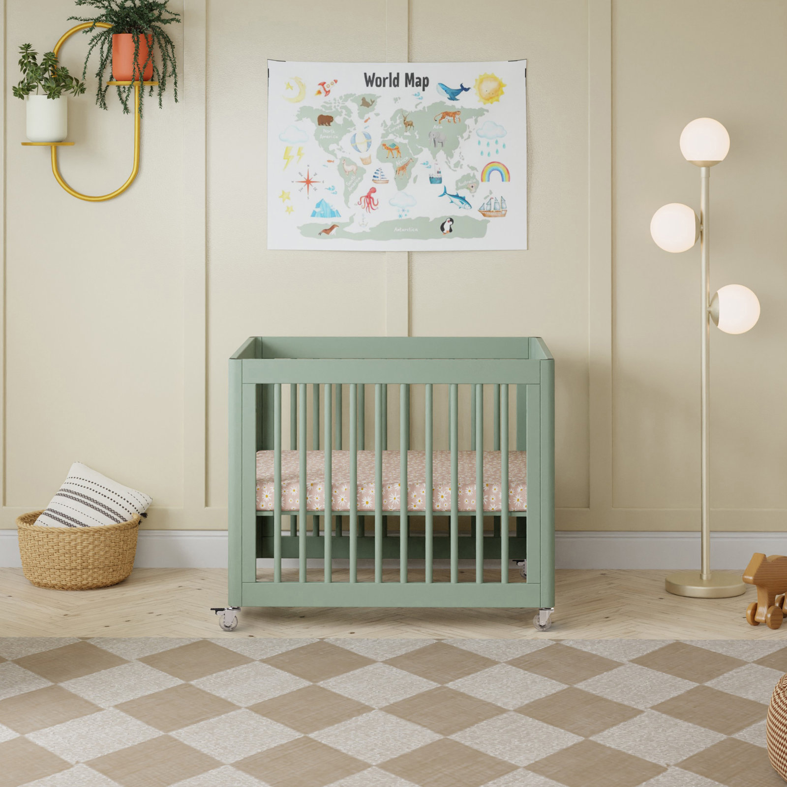 Yuzu Pine 8-in-1 Convertible Crib, Light Sage