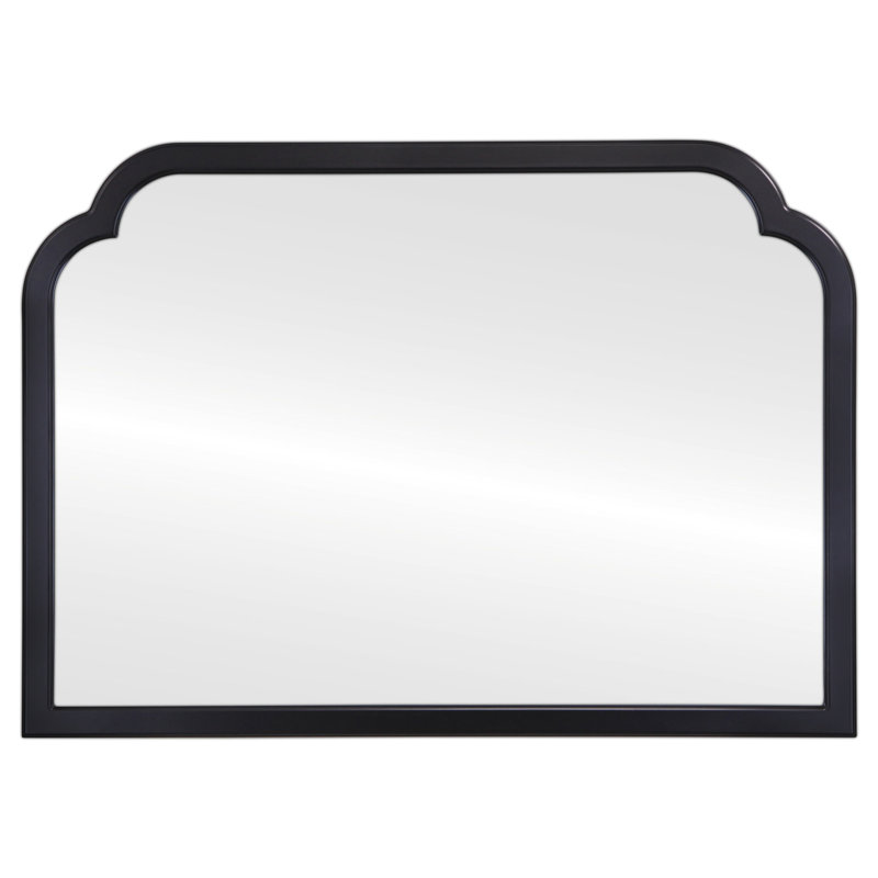 Miroir de cheminée encadré, Noir mat