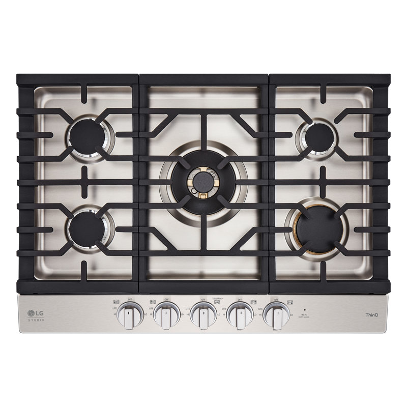 30" Natural Gas Cooktop with 5 Burners, Light Bronze