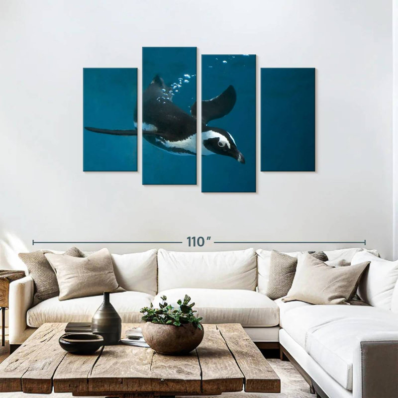Brampt Swimming Penguin, 48"H x 75"W