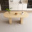 Oval Dining Table With Wood Strip Base-391441974