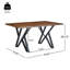 Table de salle à manger d'intérieur avec pieds en métal, noyer
