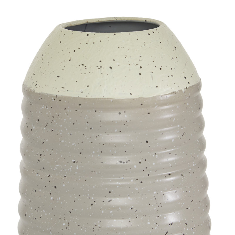 Ripple Textured Multi-Colored Metal Vase Duo 5.9" x 13.95"