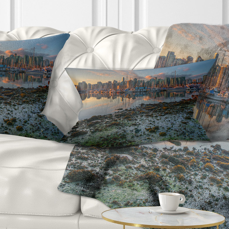 Coussin lombaire à centre de soleil beau soleil à vancouver mer