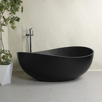 Baignoire de trempage autoportante de 63 pouces pour salle de bain