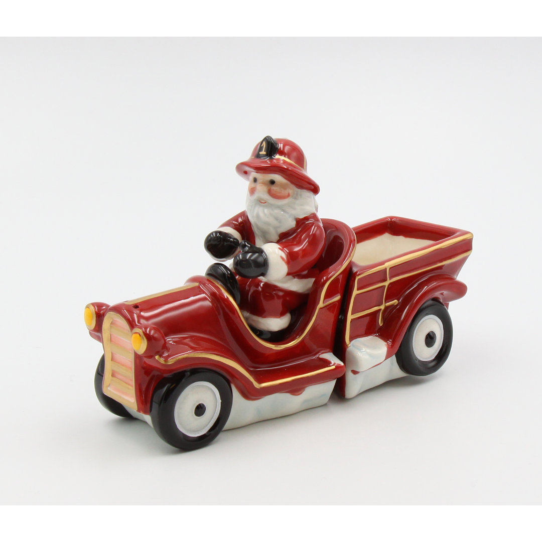 Santa Driving Red Truck Salt And Pepper And Sugar Holder Cosmos Gifts