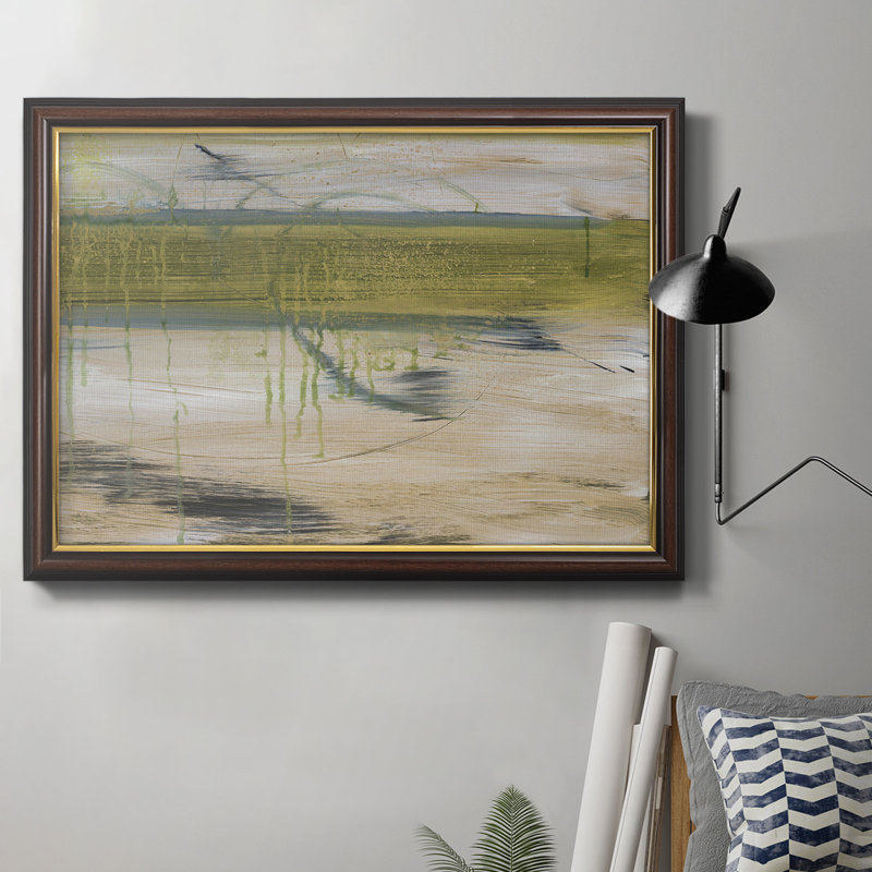 Réflexions aquatiques I, Pas de tapis, Toile encadrée noyer flottant, H 16 po x l 20 po x P 2,5 po